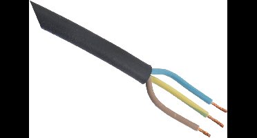 Rubber kabel - glad - 3 x 1.0 mm² - 10 m - zwart