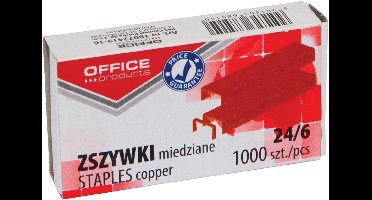 OFFICE products nietjes 24/6, verkoperd, doos van 1000 stuks 10 stuks