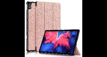 Hoes Geschikt voor Lenovo Tab P11 hoes - Hoes Geschikt voor Lenovo Tab P11 bookcase Rose Goud - Trifold tablethoes smart cover - hoes Hoes Geschikt voor Lenovo Tab P11 - Ntech