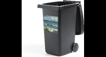 Container sticker Zeegezicht bij Les-Saintes-Maries-de-la-Mer - Schilderij van Vincent van Gogh - 40x40 cm - Kliko sticker