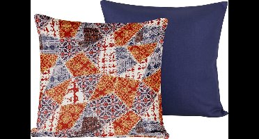 De Witte Lietaer Sierkussensloop Set Quilt Blue Ribbon - 40 x 40 cm - Satijn Katoen