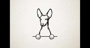 Cirneco dell Etna - hond met pootjes - S - 53x42cm - Zwart - wanddecoratie