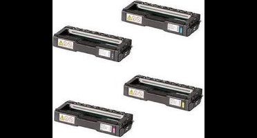 Set 4x ABC huismerk toner geschikt voor Ricoh 408340 408341 408342 408343 voor Ricoh P C300 Series C300w C301 C301sf C301w C302 C302fw M C250 C250fw C250fwb C250w Lanier C250dw