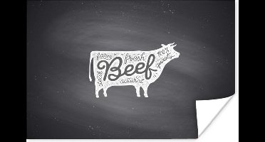 Poster Koe - Biefstuk - Wit - 30x20 cm