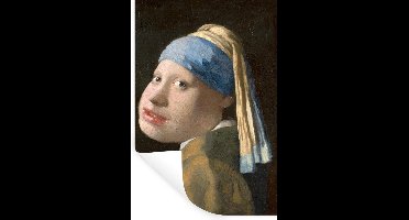 Muurstickers - Sticker Folie - Meisje met de parel - Johannes Vermeer - Karikatuur - 20x30 cm - Plakfolie - Muurstickers Kinderkamer - Zelfklevend Behang - Zelfklevend behangpapier - Stickerfolie