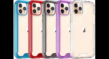 Geschikt voor iPhone 12 mini bumper case TPU + acryl - transparant Rood