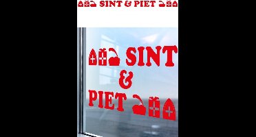 Raamstickers Sint en Piet gekleurd