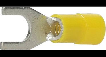 Cimco geïsoleerde vorkkabelschoen recht geel 4-6mm2 - gat M10 per 100 stuks (180168)