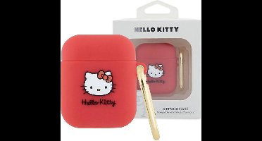 Hello - Kitty - Siliconen 3D Kitty Hoofdhoes voor AirPods 1/2 - fuchsia