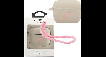 GUESS Vintage Siliconen AirPods Pro Case - Stone