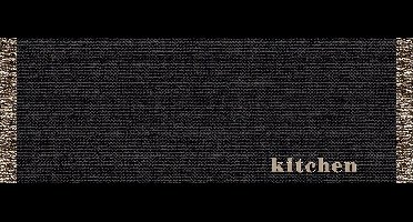 MD Entree - Keukenloper - Vloerkleed - Machinewasbaar - Cook & Wash - Woven Black - 50 x 150 cm