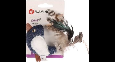 Flamingo Jeany Vogel - Kattenspeelgoed - 15x8.5 cm Blauw