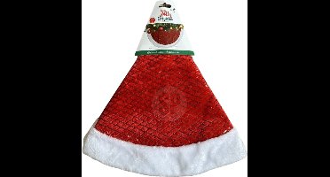 Home & Styling Kerstboomrok met pailletten - 46x44x5cm - Rood