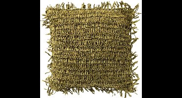 Dutch Decor ANTONIO - kussenhoes 45x45 cm - effen kleur - raffia - Olive Branch - groen - met rits - zonder binnenkussen