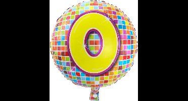 Folieballon 0 Jaar Birthday Blocks - 43cm