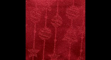 Unique Living Kerst tafellaken/tafelkleed - rood - 145 x 200 cm - polyester - rechthoekig