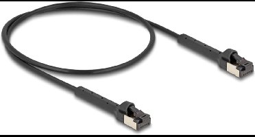 Delock RJ45 Slim Network Cable Cat.6A U/FTP angled black 0.5 m