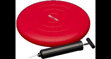 Gorilla Sports Balanskussen - Wiebelkussen - Balanstrainer - Incl. Pomp - Rood