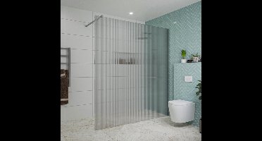 FugaFlow Eccelente Vetro inloopdouche badkamer - 180x200cm - ribbelglas - wandarm - chroom
