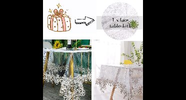 Boraboi ® Transparant Rechthoekig Tafelkleed met Geborduurde Kanten Rand voor Binnen en Buiten, 130 x 180 cm