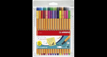 Fineliner Stabilo point 88 ass met 5st neon