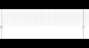 vidaXL - Hek - met - Paal - Zilverkleurig