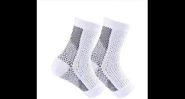***Steun Sokken Wit - Wandel sokken Sportsokken - Outdoor sokken - Reissokken - 1 paar - Teenloze sokken - Steunsokken Compressie - Steunkousen - Maat 40-44 van Heble® ***