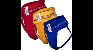MM Sports The Original No. 10 Jockstrap 3 inch Multipack 1x Red + 1x Yellow + 1x Blue - MAAT L - Heren Ondergoed - Jockstrap voor Man - Mannen Jock