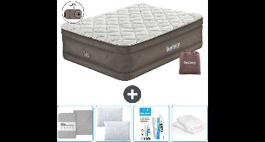 Bestway luchtbed - 2-Persoons - 152 x 203 x 51 cm - Bruin - Inclusief pomp - Hoeslaken - Kussen - Kussenbeschermer en Reparatieset