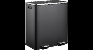 Pedaalemmer 60 Liter - Afvalemmer Afvalscheiding - Vuilnisbak - Zwart