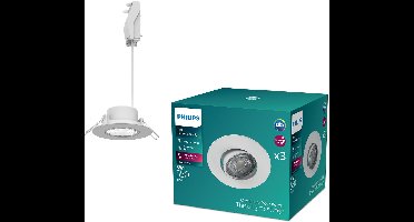 Philips Cilantro inbouwspot - SceneSwitch lichttechnologie - 5W - Koelwit licht: 4000K - Wit - 3-pack