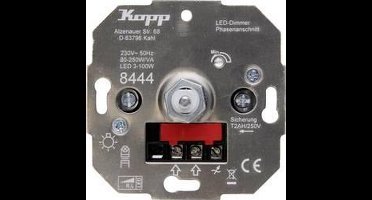 Kopp - Drukschakelaar - Led-dimmer LED 3-100 W - fase aansnijding - Metaal