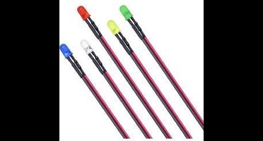 TRU COMPONENTS T1810O104 LED-assortiment Rood, Blauw, Groen, Geel, Lichtwarmwit Rond 3 mm 600 mcd, 1500 mcd, 100 mcd, 6