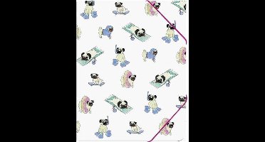 Elastomap Pug Life A4+ - met elastiek FHarde kaft - Hardcover MIX