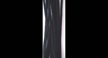 Chenilledraad - 30cm - 6mm - 20 stuks zwart