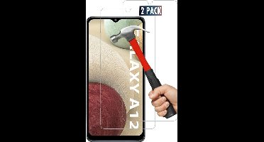 Screenprotector Geschikt voor Samsung Galaxy A12 Screenprotector / Screenprotector Geschikt voor Samsung Galaxy A12 Gehard Tempered Glass - 2 Stuks