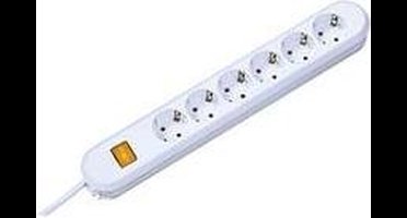 Bachmann 381.250K Stekkerdoos met schakelaar 6-voudig Wit Randaarde stekker 1 stuk(s)