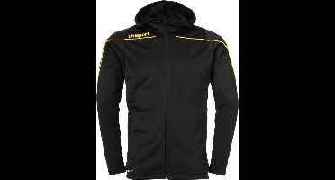 Uhlsport Stream 22 Trainingsjas Met Capuchon Kind Zwart-Limoen Geel Maat 140