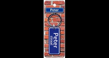 Paper Dreams Sleutelhanger Straatnaam Peter 9 Cm Staal Blauw