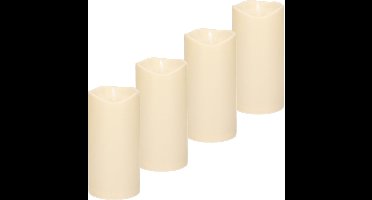 4x Stuks LED Stompkaars ivoor 15 cm met timerfunctie - Ledkaarsen - Kaarsen
