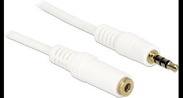 3,5mm Jack 4-polig audio/video verlengkabel AWG24 / wit - 3 meter
