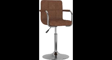 vidaXL - Barkruk - stof - bruin