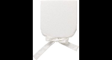 Dutch Decor - JAVA - stoelkussen 40x40 cm - 100% katoen - met lint - Snow White - wit - Zitkussen