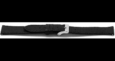 Horlogeband Universeel E133 Leder Zwart 16mm