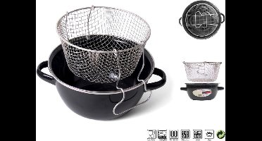 Gerimport Frituurpan 20 X 20 X 11 Cm Rvs Zwart/zilver