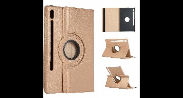 Hoes Geschikt voor Samsung Galaxy Tab S6 360° Draaibare Hoes - Gold Ntech