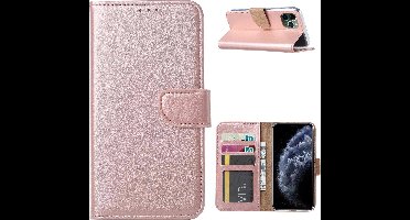 Hoesje Geschikt voor iPhone 11 Pro Max Portemonnee hoesje - Rosegoud