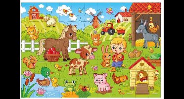 Grafix - Boerderij 3D Vloerpuzzel - 55 stukjes + 5 3D stukjes