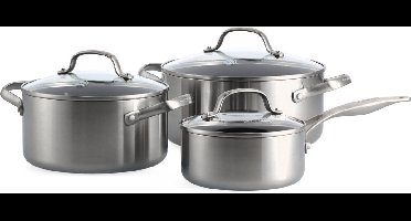 GreenPan Geneva - tri-ply - 3(6) delige pannenset - PFAS-vrij