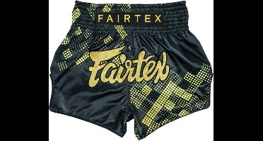 Fairtex BS1931 Muay Thai Shorts - Heart of Gold - zwart/goud XXL